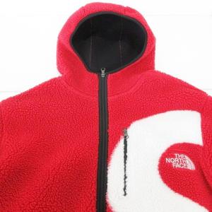 Supreme x THE NORTH FACE 20AW Logo Hooded Fleece 赤 L