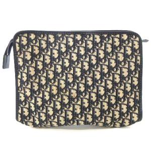 ヴィンテージ セカンドバッグ トロッター柄 ネイビー ベージュ