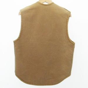 Carhartt 70s VINTAGE ベスト ダック地 裏地ボア コットン フルジップ アメカジ M ブラウン