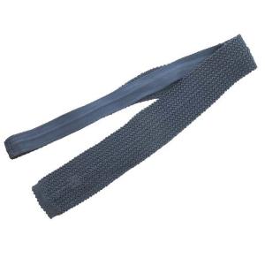 HERMES ネクタイ ニットタイ H刺繍 シルク カジュアル ビジネス ドイツ製 ブルー IBO23