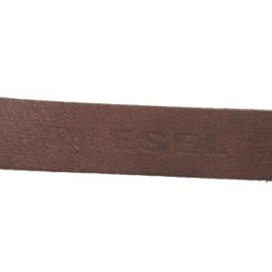 DIESEL ベルト レディース レザー ナローベルト ハトメタイプ ブラウン ロゴ 85