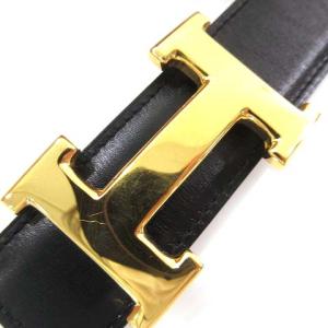 HERMES コンスタンス Hバックル リバーシブル ベルト 2way レザー W刻印 フランス製 85 黒 茶