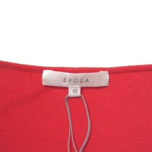 EPOCA 近年 タグ付き 9分袖 九分袖 カットソー ニット Vネック レッド 40 キュプラ ナイロン