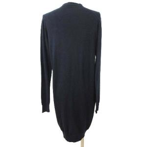 JOHN SMEDLEY タグ付き カーディガン ロング丈 ボタン メリノウール S ネイビー