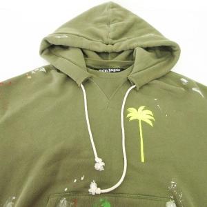 PALM ANGELS 21AW PAINTED TREE HOODIE L カーキ