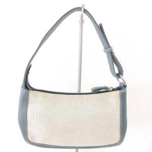 LOEWE キャンバス ハンドバッグ スタッズ ロゴ ブルー