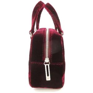 LOEWE ミニアマソナ ベロア ハンドバッグ ボルドー
