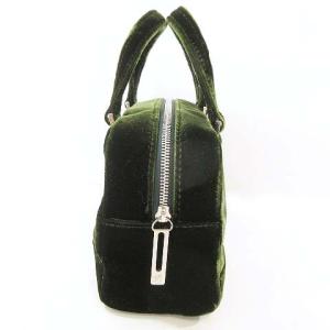 LOEWE ミニアマソナ ベロア ハンドバッグ 緑