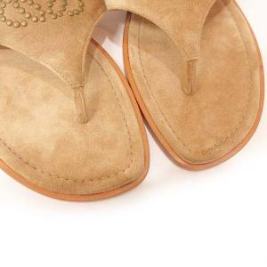 LOEWE 美品 スエード サンダル アナグラム スタッズ ロゴ 37 ブラウン