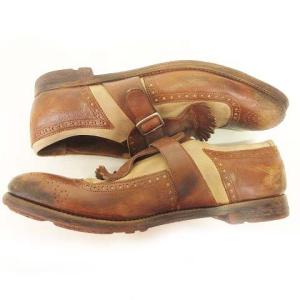 Church's ブーツ ドレスシューズ ローカット メダリオン チップ ローファー レザー ベルト フォーマル 茶 ブラウン イタリア製 IBO26