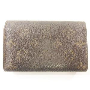 LOUIS VUITTON 二つ折り財布 モノグラム ポルトモネ・ビエ トレゾール M61730 かぶせ蓋 小銭入れ ブラウン