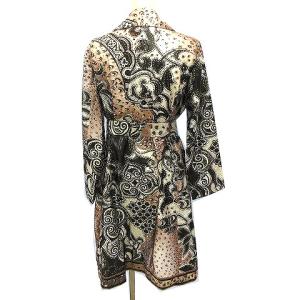 LEONARD FASHION ステンカラーコート シルク混 総柄 38 マルチカラー