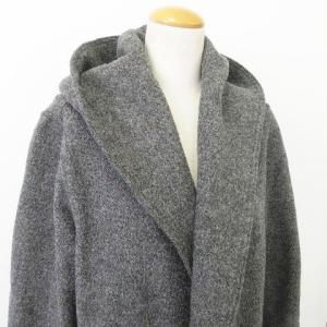 ANTEPRIMA BOILED WOOL FW14 ロング コート フード ボタンレス ポケット  フォーマル 38 Mサイズ相当 グレー