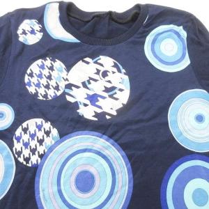 LEONARD ファッション FASHION 半袖 カットソー Tシャツ トップス クルーネック ドット 千鳥 コットン LL 大きいサイズ