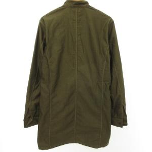 RIPVANWINKLE 長袖 ワイヤー シャツジャケット 無地 カジュアル コットン 4 XLサイズ相当 カーキ IBO26