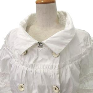 Ermanno Scervino 美品 シャーリング コート ショート丈 ダブル ティアード 40 M ホワイト RMD