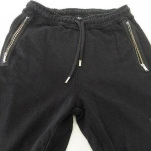 Marcelo Burlon スウェット パンツ イージーパンツ コットン100％ ワンポイント 刺繍 カットオフ ジップポケット ウエストゴム M 黒