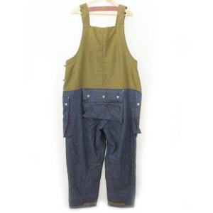 Nigel Cabourn LYBRO NAVAL DUNGAREE SPLIT オーバーオール 50 オリーブ ネイビー