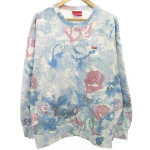 21SS small box logo crew Watercolor Floral L 青