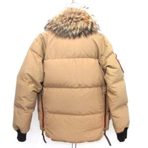 DSQUARED2 美品 ダウンジャケット ワッペン ダッフル トグルボタン ラクーンファー コットン 44 M ベージュ