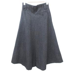 Tao 美品 ヴィンテージ ロングスカート フレアー ジップ ウール S 杢グレー