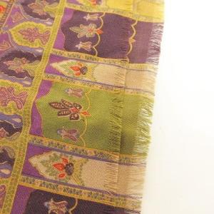 ETRO ストール 小判 ペイズリー柄 総柄 ウール シルク混 フリンジ 薄手 マルチカラー イタリア製
