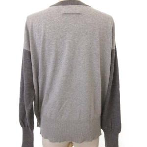 MM6 Maison Margiela 長袖 スリットニット セーター バイカラー クルーネック ウール M グレー