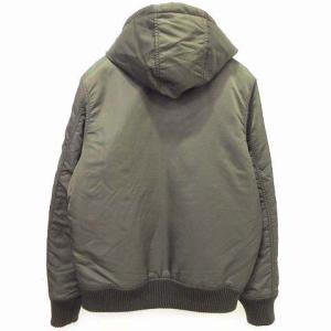 ALPHA INDUSTRIES フーデッド リブジャケット ミリタリー ナイロン XL カーキ