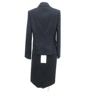 Harrods タグ付き スカートスーツ ひざ丈 タイト ストレッチ ウール 3 L ブラック