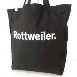 ROTTWEILER トートバッグ ロゴプリント ショルダーバッグ A4収納 カジュアル ブラック