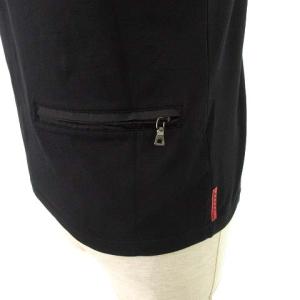 PRADA SPORT タグ付き 半袖 カットソー Tシャツ クルーネック ストレッチ 国内正規 無地 コットン S ブラック IBO27