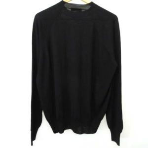 PRADA ニット カットソー 長袖 薄手 50 無地 ブラック