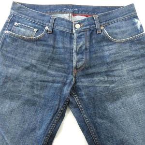 PRADA ダメージ デニムパンツ ストレート ジーンズ イタリア製 33 ブルー