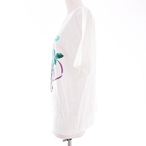 HERMES 半袖 Tシャツ カットソー バラ 花プリント オーバーサイズ S ホワイト イタリア製