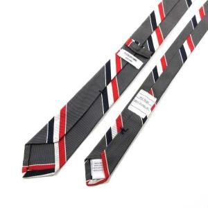 THOM BROWNE ネクタイ ナロータイ トリコロールストライプ ビジネス シルク グレー IBO27