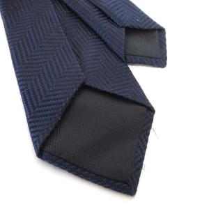 LUIGI BORRELLI ネクタイ ヘリンボーン柄 シルク ビジネス フォーマル パーティー イタリア製 ネイビー IBO27