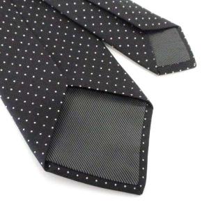 LUIGI BORRELLI ネクタイ ドット柄 シルク レギュラータイ ビジネス フォーマル パーティー イタリア製 黒 ブラック IBO27