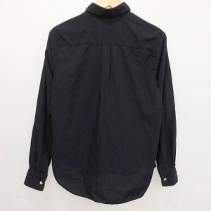 COMME des GARCONS AD2017 長袖 シャツ ブラウス トップス 胸ポケット S 無地 ネイビー