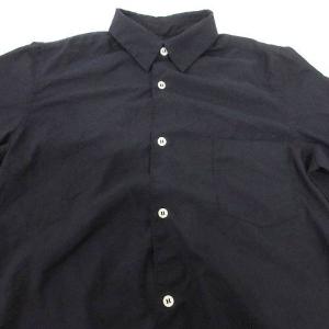 COMME des GARCONS AD2017 長袖 シャツ ブラウス トップス 胸ポケット S 無地 ネイビー