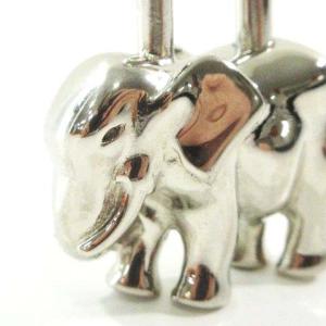 HERMES カデナ ペンダント チャーム エレファント シルバーカラー