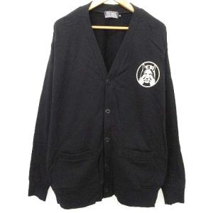 HYSTERIC GLAMOUR 近年 SEE NO EVIL カーディガン ヒスガール 両面プリント ドロップショルダー XL ブラック 日本製 02213CD02