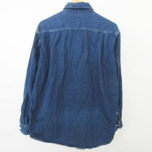 BLUE BLUE JAPAN デニムシャツ 長袖 胸ポケット ロゴ 無地 インディゴ