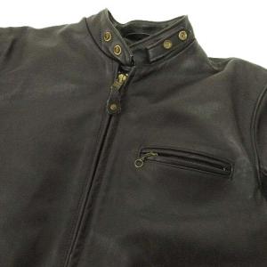 Schott 641 シングルライダースジャケット レザー 40 ダークブラウン