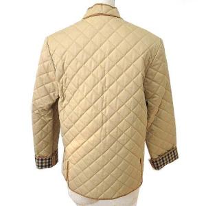 Aquascutum キルティング コート ジャケット パイピング 裏地チェック コットン 8 ベージュ