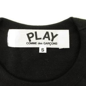 PLAY Comme des Garçons 21年モデル Tシャツ 長袖 AZ-T118 ハートワッペン クルーネック コットン S ブラック