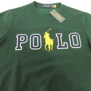 POLO RALPH LAUREN 近年 タグ付き トレーナー スウェット 長袖 裏起毛 ポニー 刺繍 XS グリーン