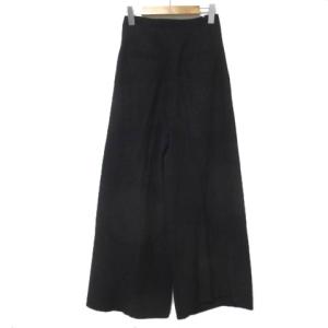 EPOCA 近年 リネン混 パンツ ハイウエスト ワイド 38 ブラック