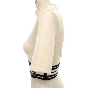 LOUIS VUITTON 美品 22SS スポーティ クロップド トップス LVストライプ ハイネック 半袖 カットソー イタリア製 国内正規 34