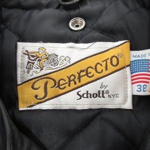 Schott ヴィンテージ 80s ダブルライダースジャケット 中綿 レザー 38 黒