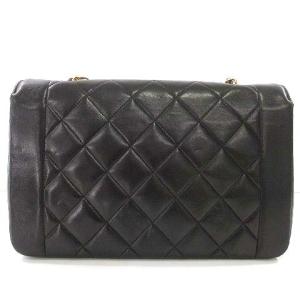 CHANEL マトラッセ 25 ラムスキン ダイアナ フラップ  チェーン ショルダーバッグ ブラック